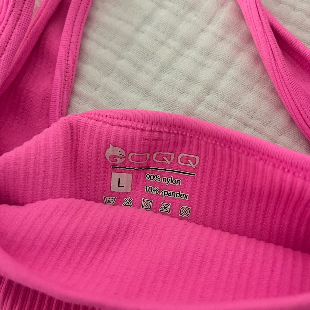Pink Stretchy Jumpsuit with Scoop Neckline - Picture 7 of 7